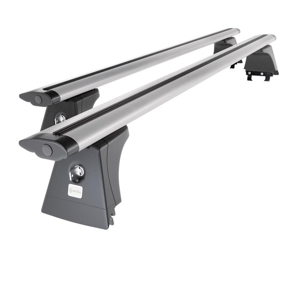 Základní nosič na střechu auta pro Opel Astra J mk IV Sedan (2011-2020) - příčný nosič - stříbrné střešní příčníky - montážní body - Hliník