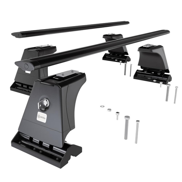 Základní nosič na střechu auta pro Mazda 5 MPV (2004-2018) - příčný nosič - černé střešní příčníky - montážní body - Hliník