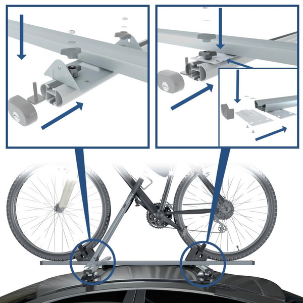 Nosič na kola na střechu auta, Univerzální hliníkový držák jízdních kol - 3xM-17