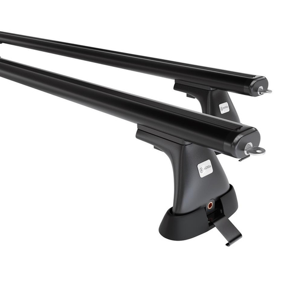 Základní nosič na střechu auta pro Peugeot Partner mk I Van (2003-2010) - příčný nosič - černé střešní příčníky - montážní body - Hliník