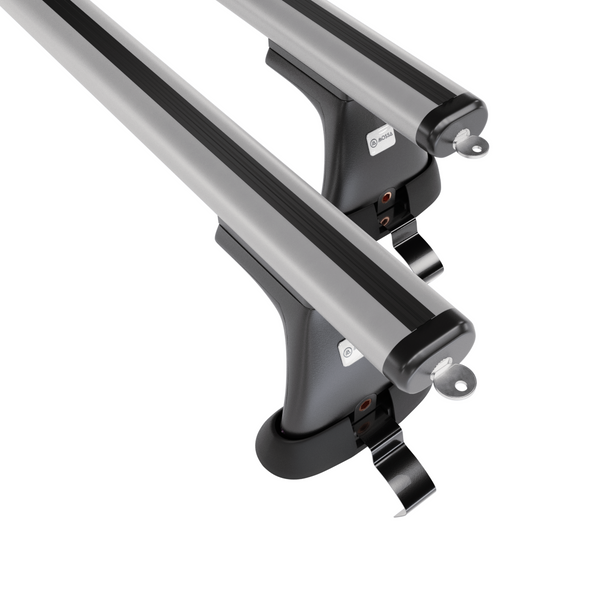 Základní nosič na střechu auta pro Volkswagen Passat B8 Sedan (2015-2023) - příčný nosič - stříbrné střešní příčníky - bez montážních prvků - Hliník