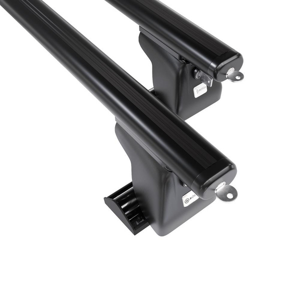 Základní nosič na střechu auta pro Kia Sedona mk II MPV (2002-2005) - příčný nosič - černé střešní příčníky - T-profil - Hliník