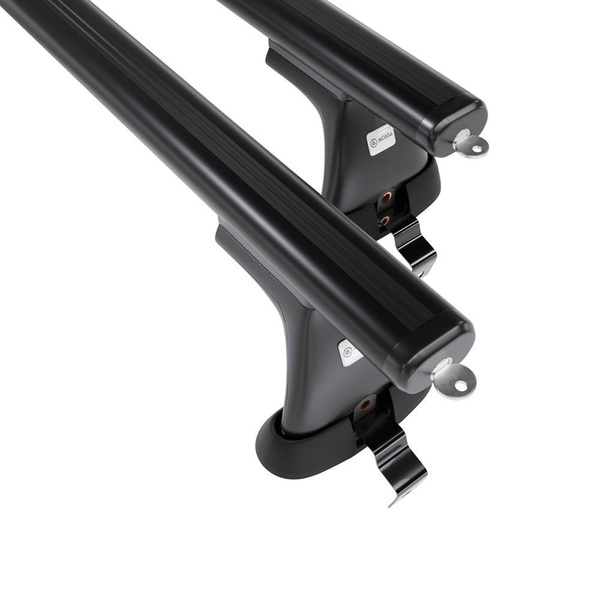 Základní nosič na střechu auta pro Volvo S60 Sedan (2010-2018) - příčný nosič - černé střešní příčníky - bez montážních prvků - Hliník