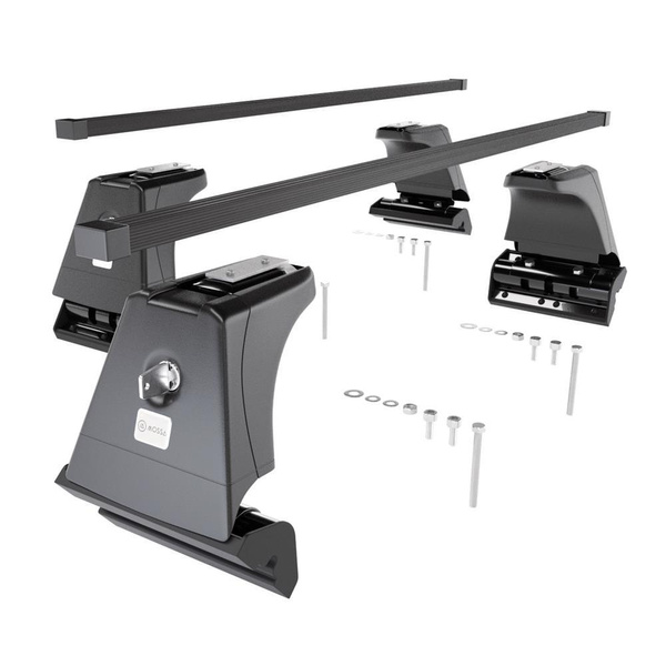 Základní nosič na střechu auta pro BMW Řada 5 G30 Sedan (2017-2023) - příčný nosič - černé střešní příčníky - montážní body - Ocel