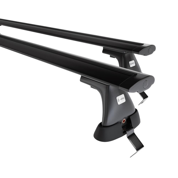 Základní nosič na střechu auta pro Skoda Fabia mk II Hatchback (2007-2014) - příčný nosič - černé střešní příčníky - bez montážních prvků - Hliník