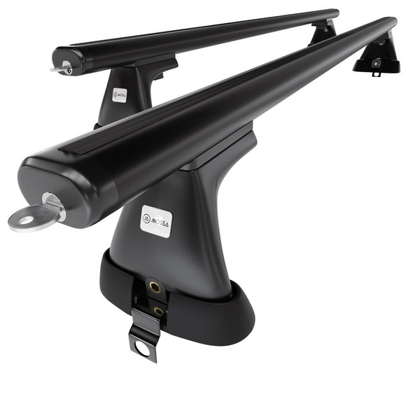 Základní nosič na střechu auta pro Mercedes-Benz Třída S W220 Sedan (1999-2005) - příčný nosič - černé střešní příčníky - bez montážních prvků - Hliník