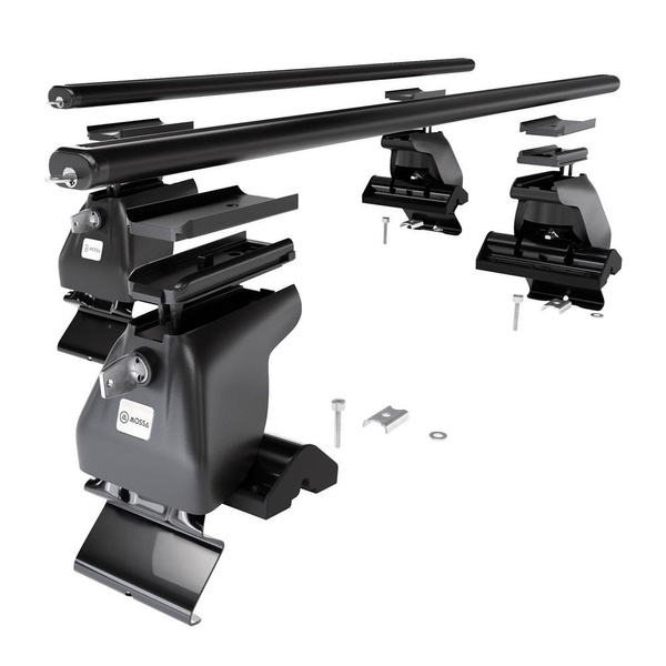 Základní nosič na střechu auta pro Hyundai H-1 Van (2008-2021) - příčný nosič - černé střešní příčníky - bez montážních prvků - Hliník