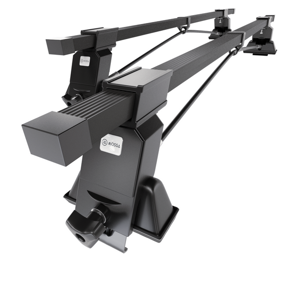 Základní nosič na střechu auta pro Opel Corsa C Hatchback (2001-2006) - příčný nosič - černé střešní příčníky - vanička - Ocel