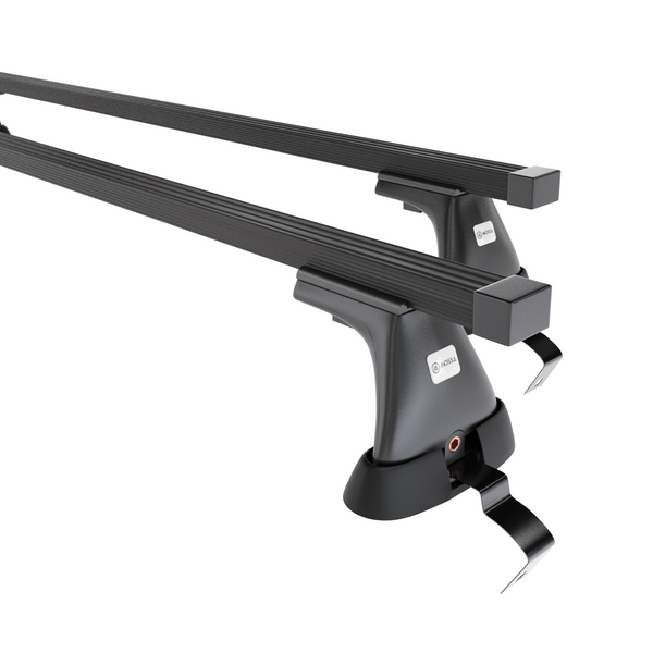 Základní nosič na střechu auta pro Fiat Grande Punto Hatchback (2005-2010) - příčný nosič - černé střešní příčníky - bez montážních prvků - Ocel