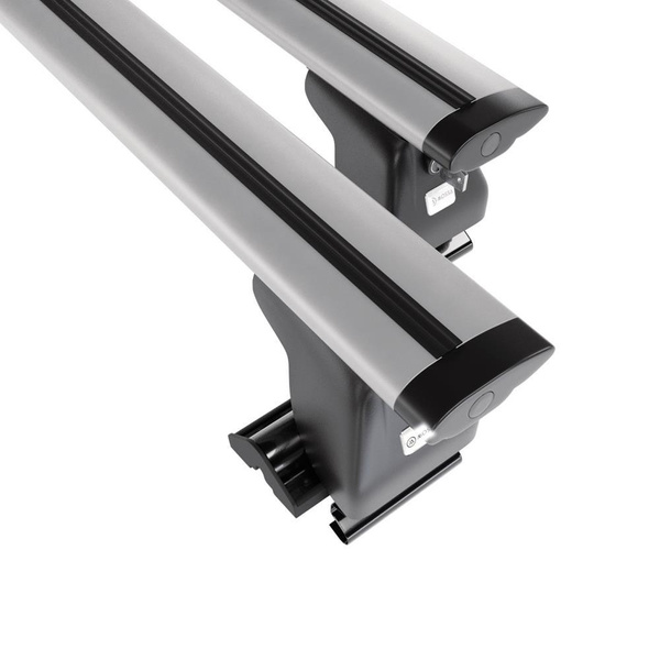 Základní nosič na střechu auta pro Daewoo Musso SUV (2000-2005) - příčný nosič - stříbrné střešní příčníky - bez montážních prvků - Hliník