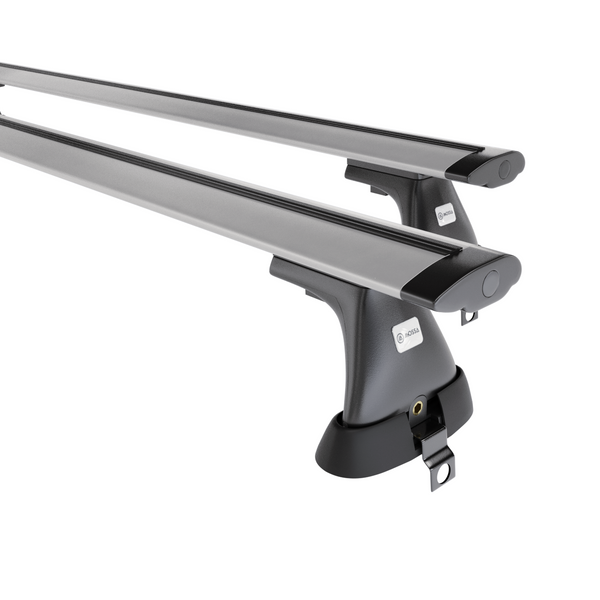 Základní nosič na střechu auta pro Mercedes-Benz Třída S W220 Sedan (1999-2005) - příčný nosič - stříbrné střešní příčníky - bez montážních prvků - Hliník