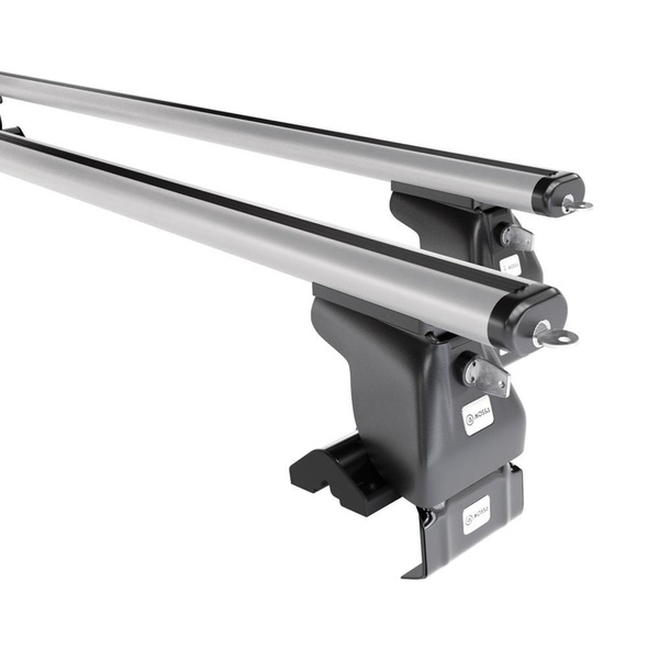 Základní nosič na střechu auta pro Alfa Romeo 147 Hatchback (2001-2010) - příčný nosič - stříbrné střešní příčníky - bez montážních prvků - Hliník