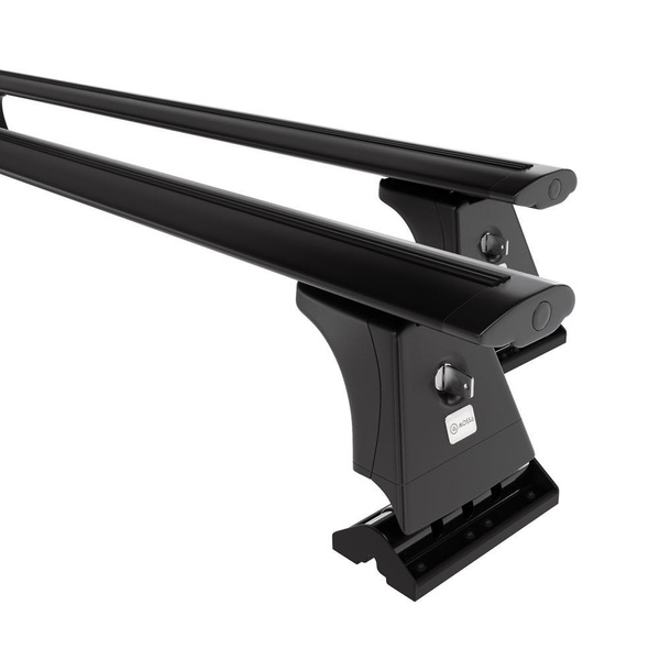 Základní nosič na střechu auta pro Peugeot 207 Hatchback (2006-2012) - příčný nosič - černé střešní příčníky - montážní body - Hliník