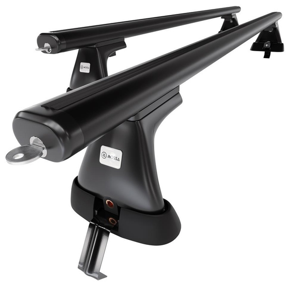 Základní nosič na střechu auta pro Alfa Romeo 166 Sedan (2004-2007) - příčný nosič - černé střešní příčníky - bez montážních prvků - Hliník