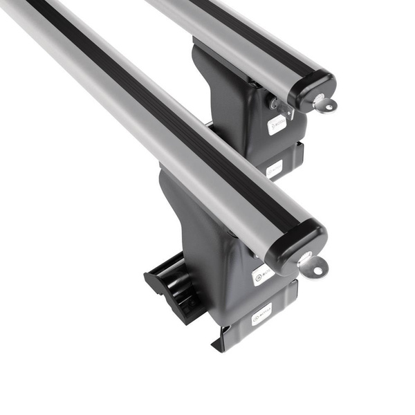 Základní nosič na střechu auta pro Nissan Juke mk I (F15) SUV (2010-2019) - příčný nosič - stříbrné střešní příčníky - bez montážních prvků - Hliník