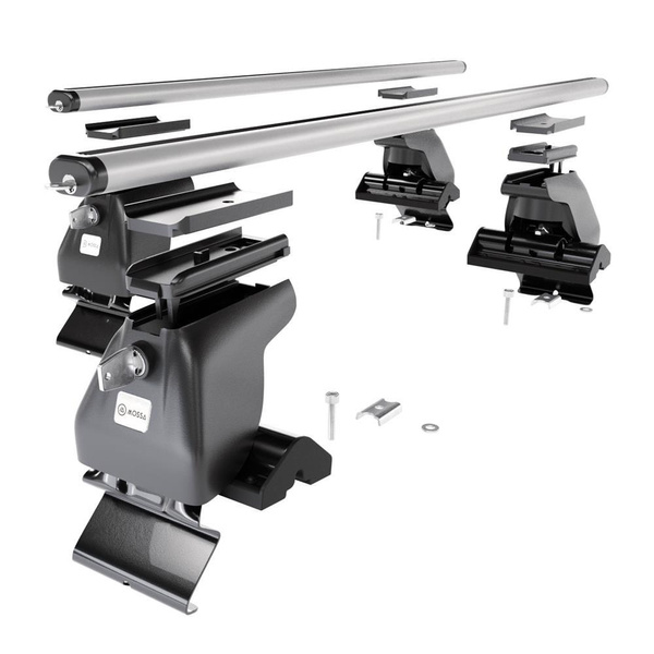 Základní nosič na střechu auta pro Nissan Almera mk II Sedan (2000-2006) - příčný nosič - stříbrné střešní příčníky - bez montážních prvků - Hliník