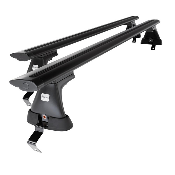 Základní nosič na střechu auta pro Fiat Bravo Hatchback (2007-2014) - příčný nosič - černé střešní příčníky - bez montážních prvků - Hliník