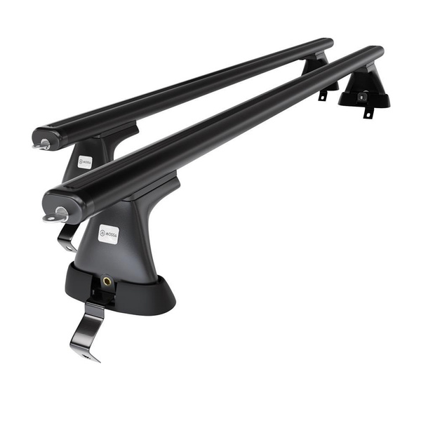 Základní nosič na střechu auta pro Skoda Octavia mk II Liftback (2009-2012) - příčný nosič - černé střešní příčníky - bez montážních prvků - Hliník