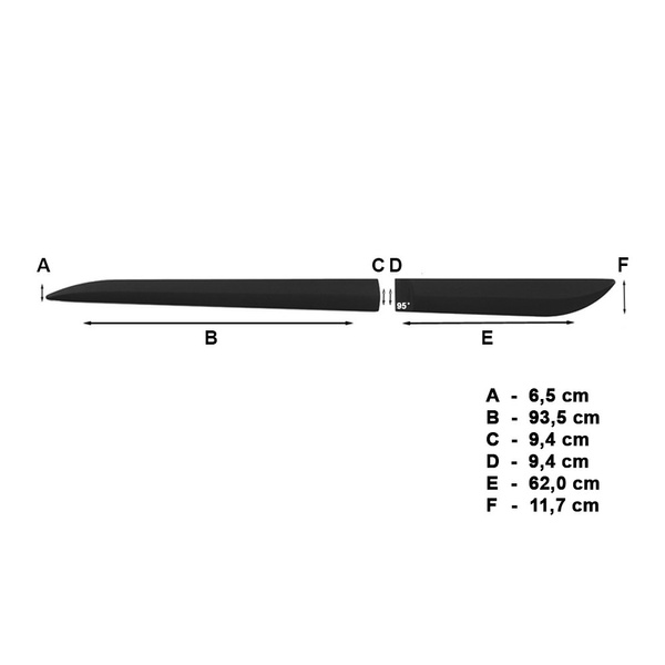 Černé boční lišty pro Ssangyong Korando SUV (2011-2016) - (délka lišt: 935mm; 620mm)