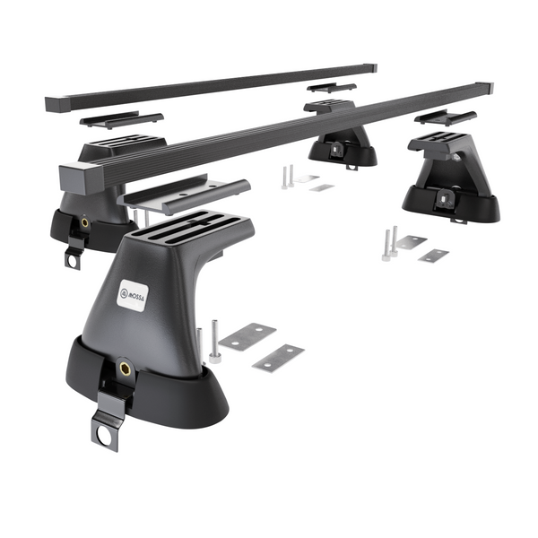 Základní nosič na střechu auta pro Mercedes-Benz Třída S W220 Sedan (1999-2005) - příčný nosič - černé střešní příčníky - bez montážních prvků - Ocel