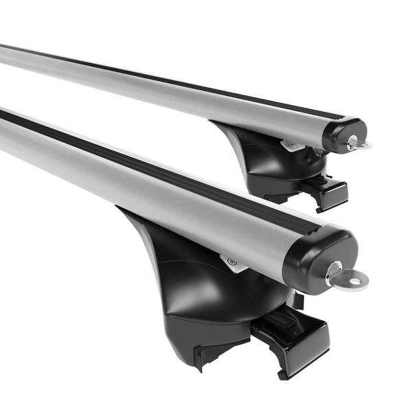 Základní nosič na střechu auta pro Volkswagen Touran III MPV (2015-....) - příčný nosič - stříbrné střešní příčníky - zábradlí - Hliník