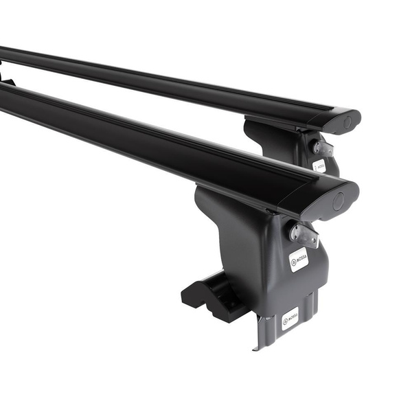 Základní nosič na střechu auta pro Kia Rio mk I Kombi (2000-2005) - příčný nosič - černé střešní příčníky - bez montážních prvků - Hliník