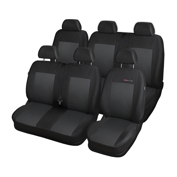 Potahy šité na míru pro Volkswagen Multivan T5 Van (2003-2015) na dvě řady sedadel - návleky na autosedadla - E3