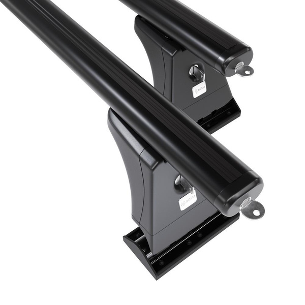 Základní nosič na střechu auta pro Peugeot 407 Sedan (2004-2010) - příčný nosič - černé střešní příčníky - montážní body - Hliník