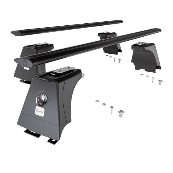 Základní nosič na střechu auta pro Toyota Avensis mk III Kombi (2009-2019) - příčný nosič - černé střešní příčníky - montážní body - Hliník