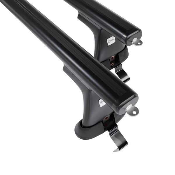 Základní nosič na střechu auta pro Fiat Bravo Hatchback (2007-2014) - příčný nosič - černé střešní příčníky - bez montážních prvků - Hliník