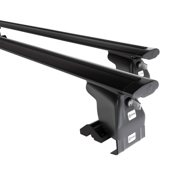 Základní nosič na střechu auta pro Ford Fiesta VIII Hatchback (2018-2023) - příčný nosič - černé střešní příčníky - bez montážních prvků - Hliník