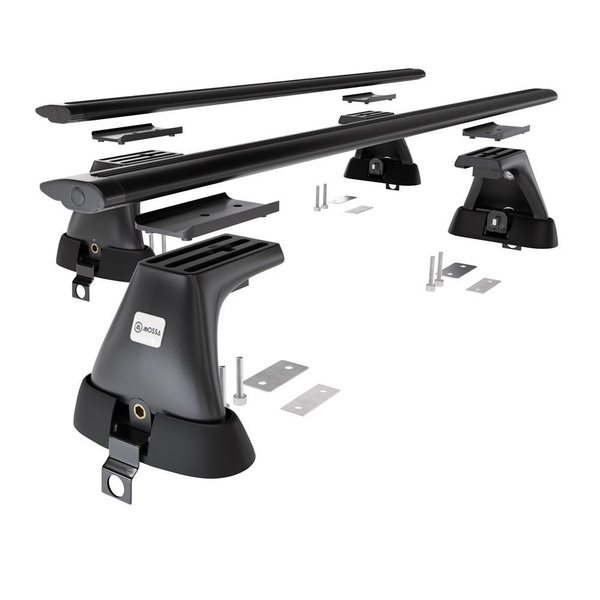 Základní nosič na střechu auta pro Mercedes-Benz Třída S W220 Sedan (1999-2005) - příčný nosič - černé střešní příčníky - bez montážních prvků - Hliník