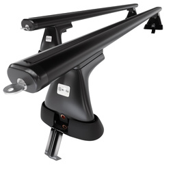 Základní nosič na střechu auta pro Alfa Romeo 166 Sedan (2004-2007) - příčný nosič - černé střešní příčníky - bez montážních prvků - Hliník