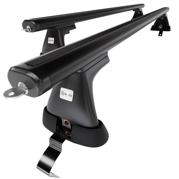 Základní nosič na střechu auta pro Fiat Grande Punto Hatchback (2005-2010) - příčný nosič - černé střešní příčníky - bez montážních prvků - Hliník