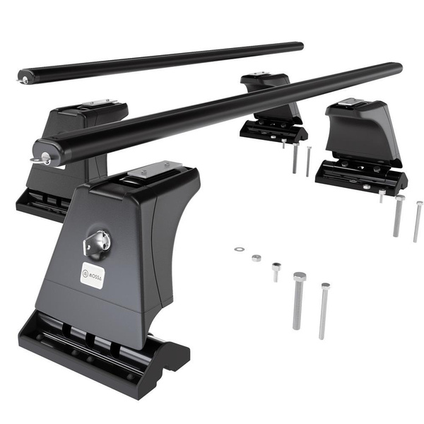 Základní nosič na střechu auta pro Mercedes-Benz Třída E W212 Sedan (2009-2016) - příčný nosič - černé střešní příčníky - montážní body - Hliník