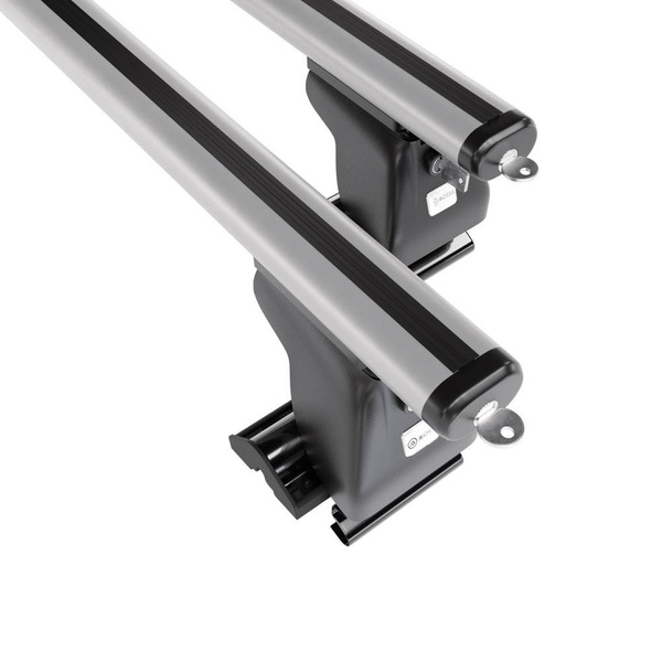 Základní nosič na střechu auta pro Daewoo Musso SUV (2000-2005) - příčný nosič - stříbrné střešní příčníky - bez montážních prvků - Hliník