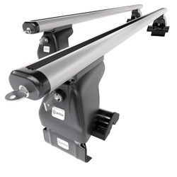 Základní nosič na střechu auta pro Ford Taurus Sedan (2000-2006) - příčný nosič - stříbrné střešní příčníky - bez montážních prvků - Hliník