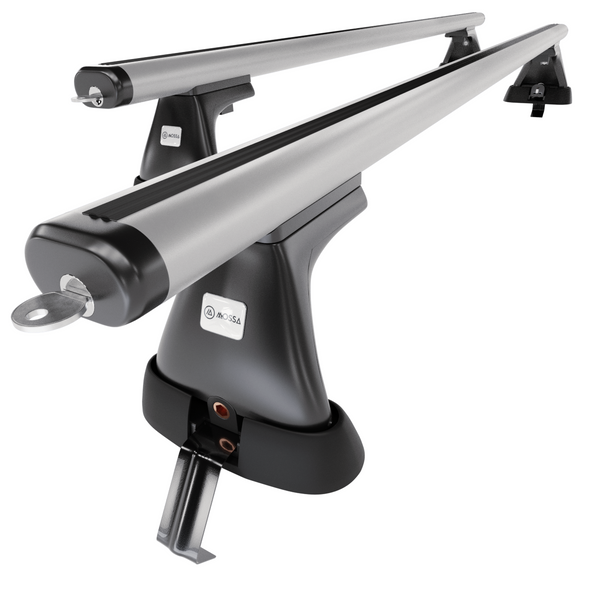 Základní nosič na střechu auta pro Alfa Romeo 166 Sedan (2004-2007) - příčný nosič - stříbrné střešní příčníky - bez montážních prvků - Hliník