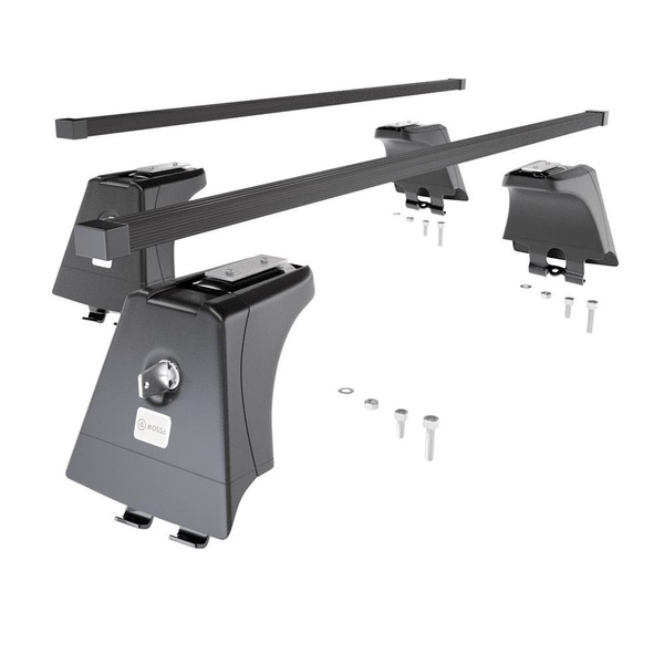 Základní nosič na střechu auta pro Renault Scenic mk II MPV (2003-2008) - příčný nosič - černé střešní příčníky - montážní body - Ocel