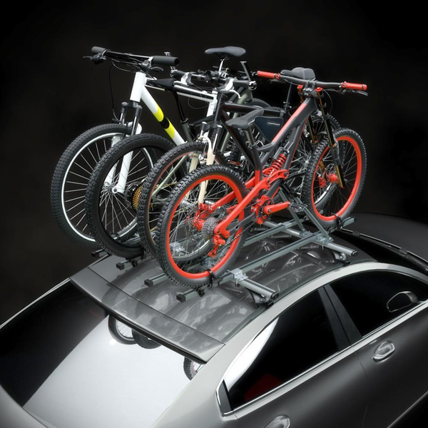 Nosič na kola na střechu auta, Univerzální hliníkový držák jízdních kol - 4xM-08