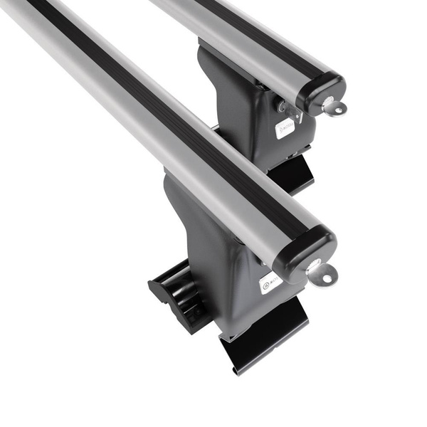 Základní nosič na střechu auta pro Hyundai H-1 Van (2008-2021) - příčný nosič - stříbrné střešní příčníky - bez montážních prvků - Hliník