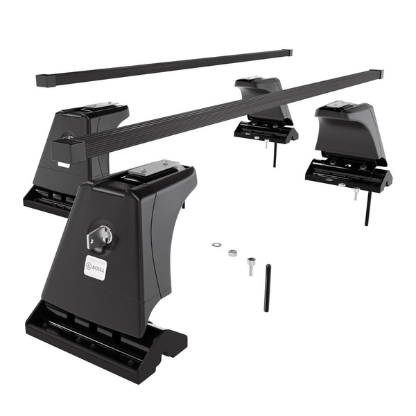 Základní nosič na střechu auta pro Peugeot 5008 MPV (2009-2017) - příčný nosič - černé střešní příčníky - montážní body - Ocel