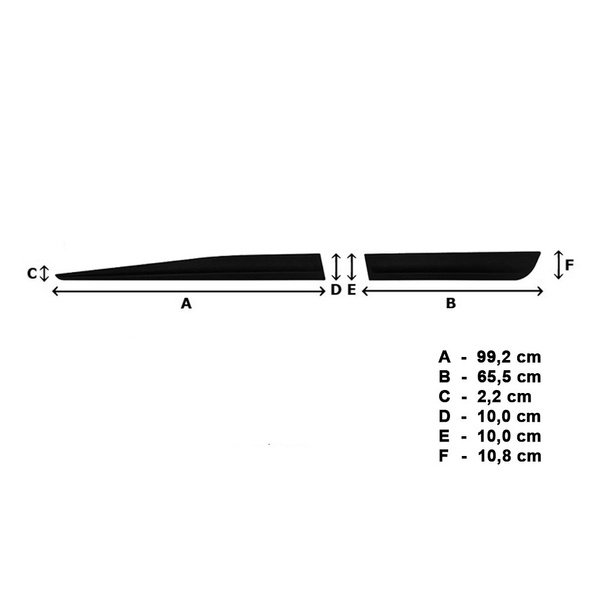 Černé boční lišty pro Toyota Yaris III, III FL Hatchback (5 dveře) - (2011-2019) - (délka lišt: 992mm; 655mm)