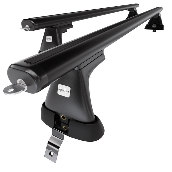 Základní nosič na střechu auta pro Dacia Sandero mk II Hatchback (2013-2020) - příčný nosič - černé střešní příčníky - bez montážních prvků - Hliník