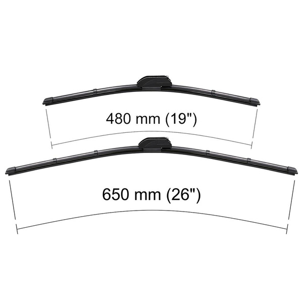Automobilové stěrače na přední sklo pro Hyundai Sonata VI Sedan (09.2009-01.2014) - listy ploché