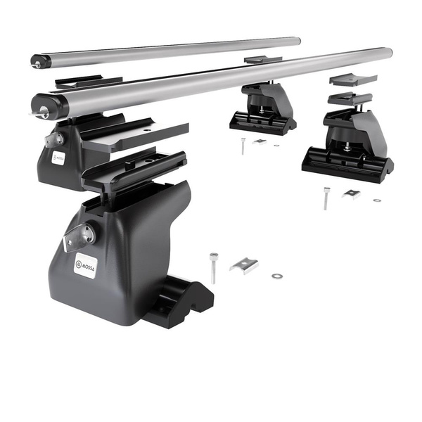 Základní nosič na střechu auta pro Chrysler Voyager MPV (2004-2007) - příčný nosič - stříbrné střešní příčníky - T-profil - Hliník