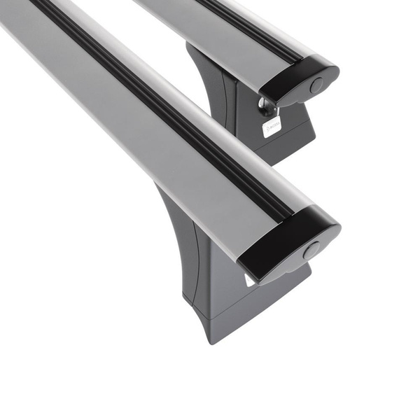 Základní nosič na střechu auta pro Opel Corsa E Hatchback (2015-2019) - příčný nosič - stříbrné střešní příčníky - montážní body - Hliník