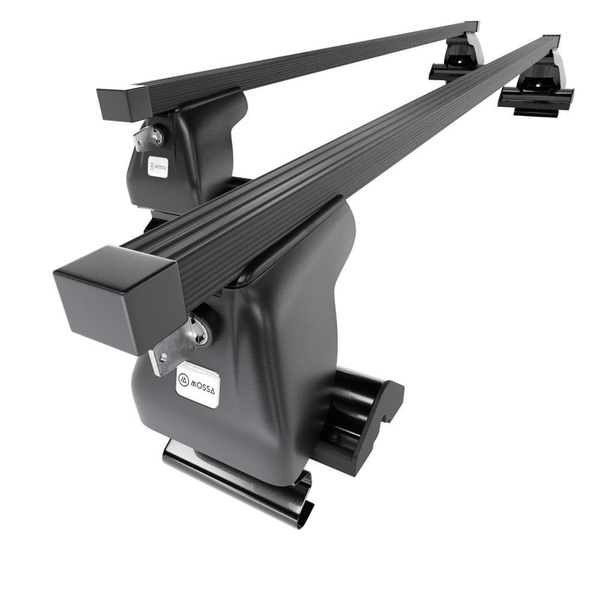 Základní nosič na střechu auta pro Ssangyong Musso SUV (1993-2005) - příčný nosič - černé střešní příčníky - bez montážních prvků - Ocel